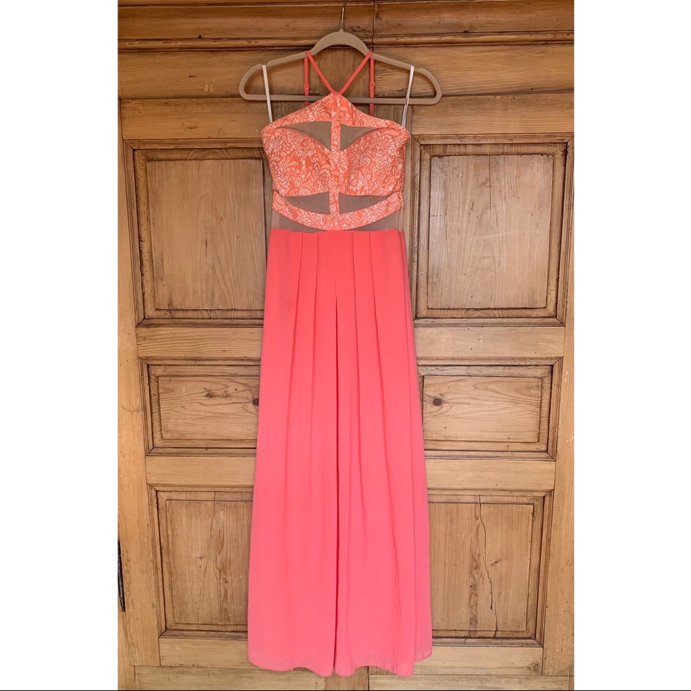 Melon colored maxi dress